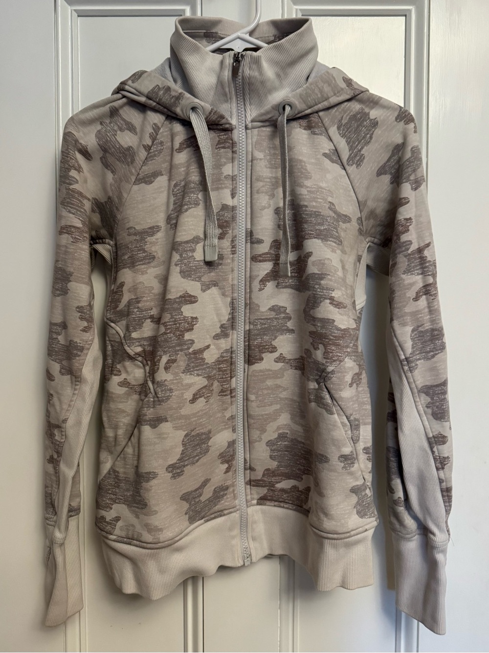 Athleta Gray Camo Zip Hoodie